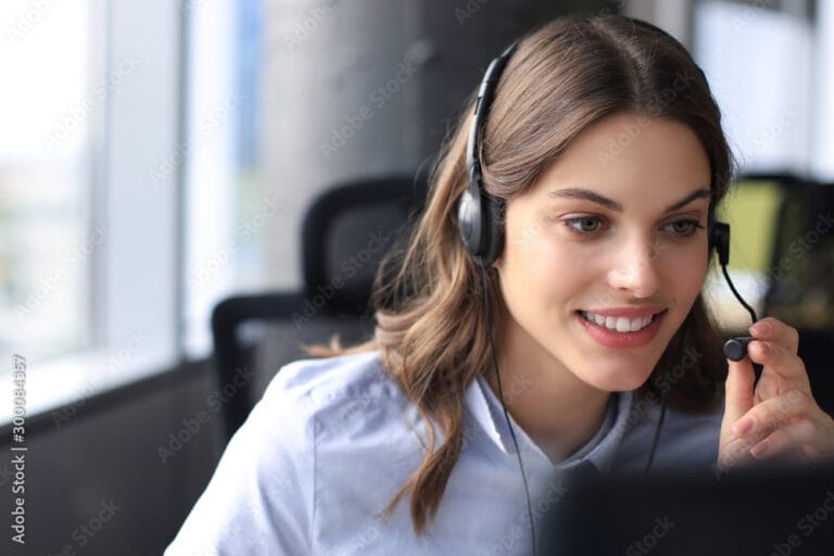 Virtual receptionist answering a client's call